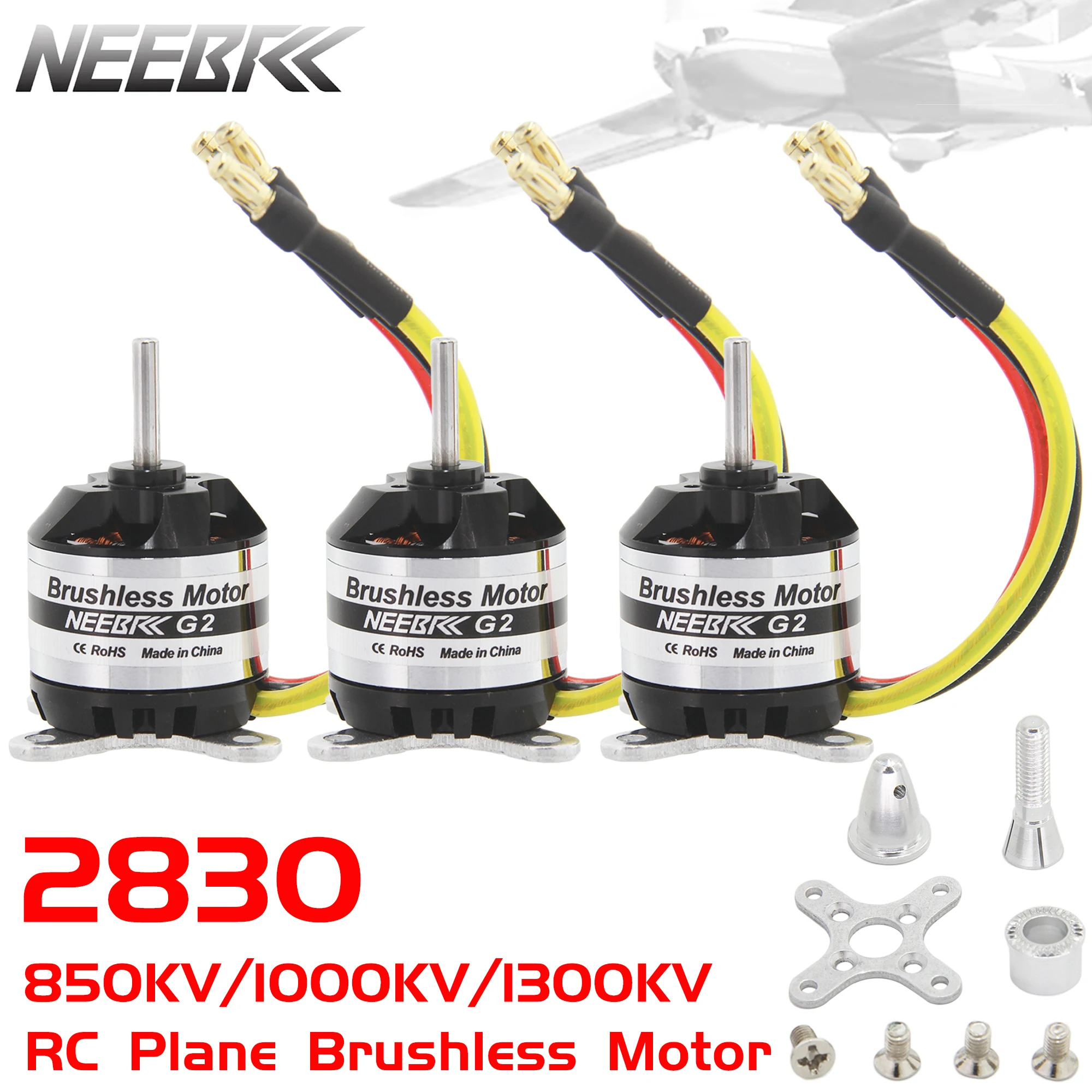 NEEBRC 2830 850KV 1000KV 1300KV Engine 2S-4S RC Brushless Motor for RC Plane Fixed-wing Quadcopter FPV Racing Drone Helicopter