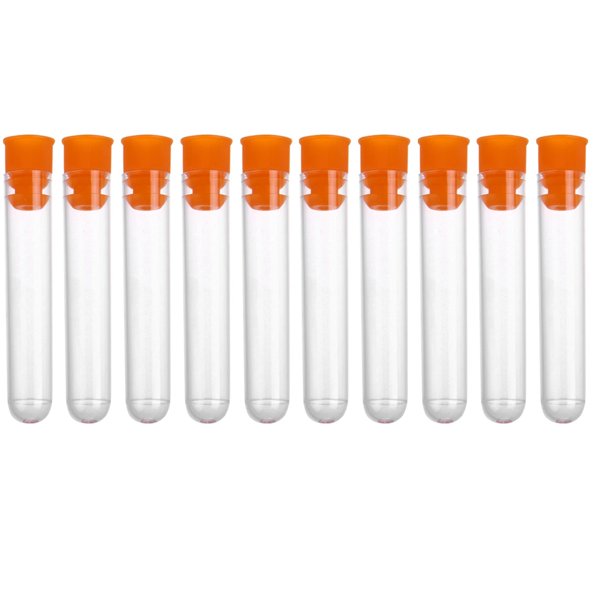 

100Pcs Plastic Clear Test Tube for Scientific Experiments Party Candy Storage with Cap(Random Color)