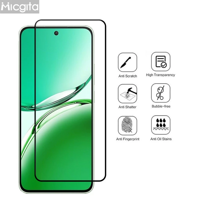 New Upgrade Tempered Glass For OPPO Reno 12F 4G Reno 12 FS Screen Protector Anti-Scratch and Soft Fiber Lens film