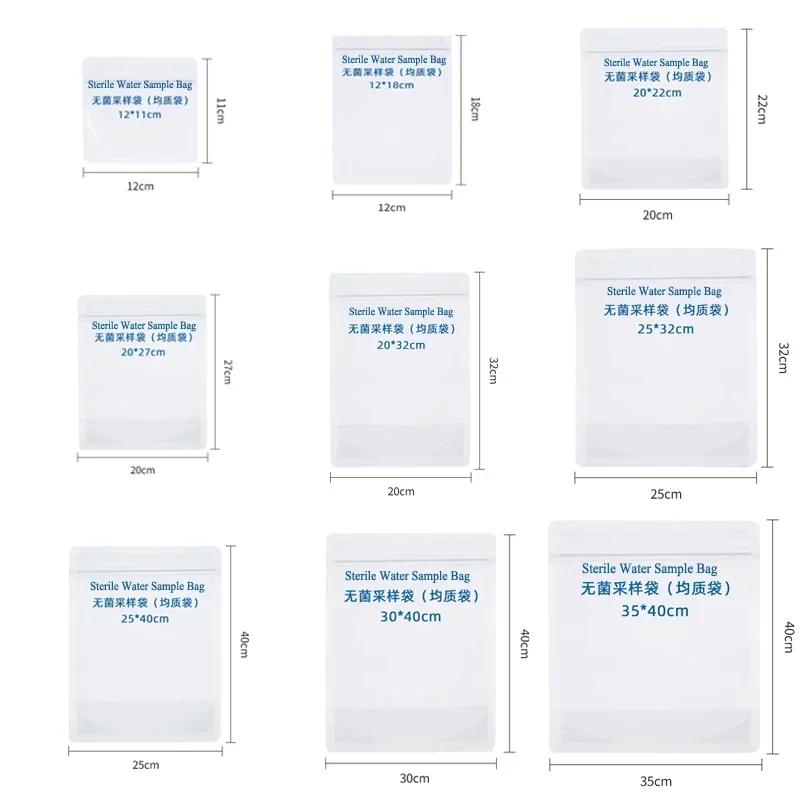 Standard Sterile Water Sample Bag Homogeneous Bag with Pressure Strip Thickened Double Pressure Strip Collection Bag Liquid