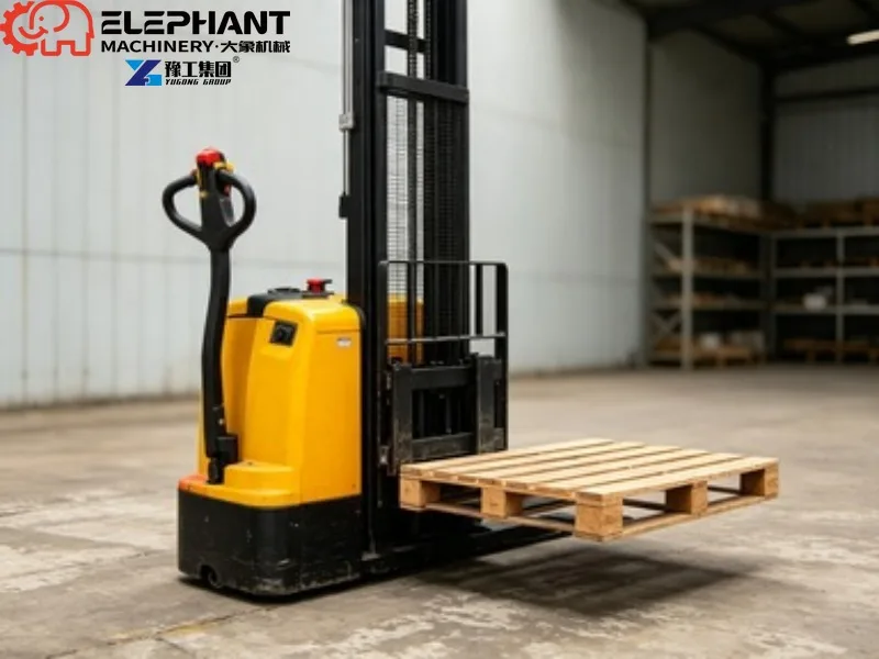 Walkie Electric Pallet Stacker, 1.5T Lithium Ion Battery Reach Truck For Warehouse Material Lifting Handling