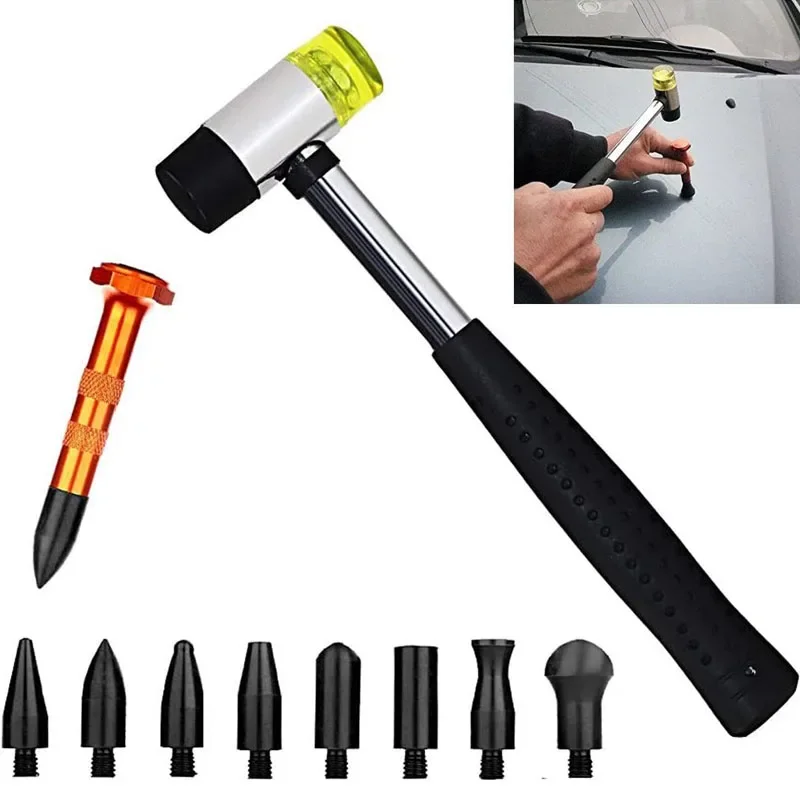Car Dent Repair Tool Kit Paintless Dent Removal Tool Rubber Hammer Auto Body DIY Dent Repair Tool
