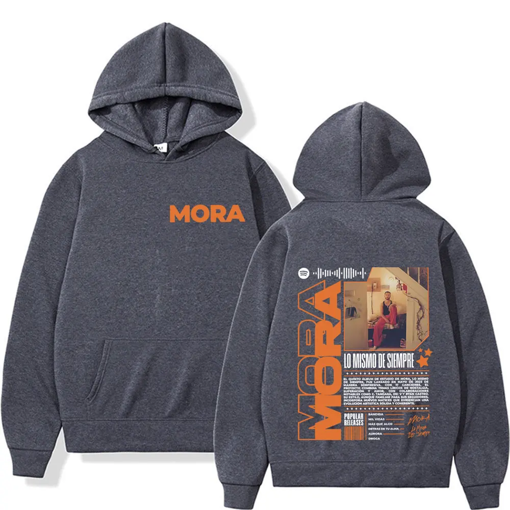 Mora Lo Mismo De Siempre Tour 2025 Merch بلوزات الرجال النساء الهيب هوب القوطية الاتجاه هوديي القمم جودة عالية البلوفرات المتضخم