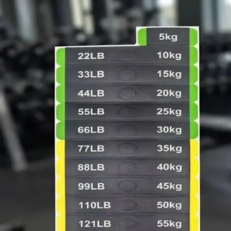 Gym Weight Sticker Labels 2pcs Plastic Sheets 11.85x9.4cm Each Bold Number Printing for 5kg 10kg up to 120kg Stacks
