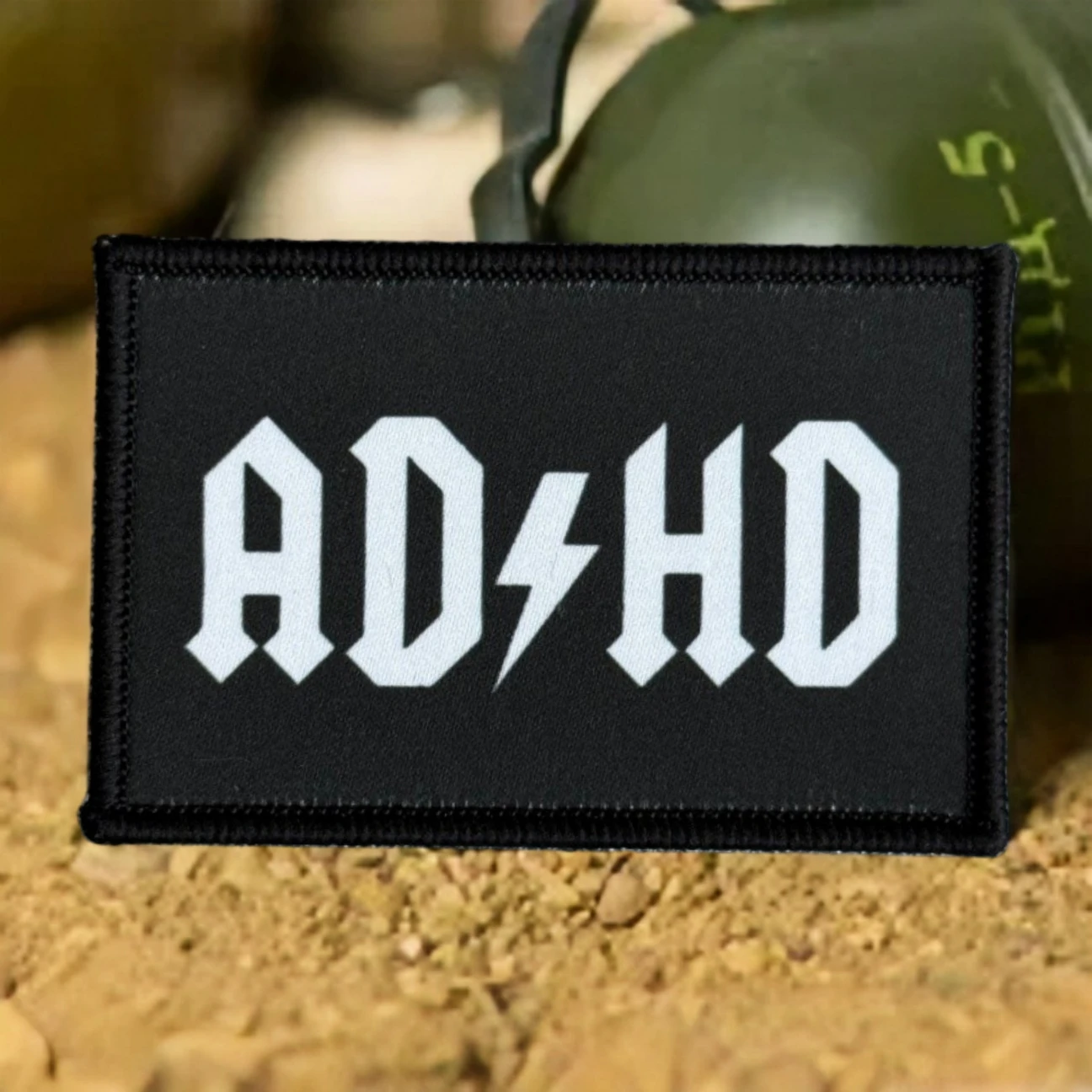 ADHD Morale Tactical Patch Military Army USA Flag Hook & Loop Printed Patches Backpack Sticker for Clothing Custom Appliques