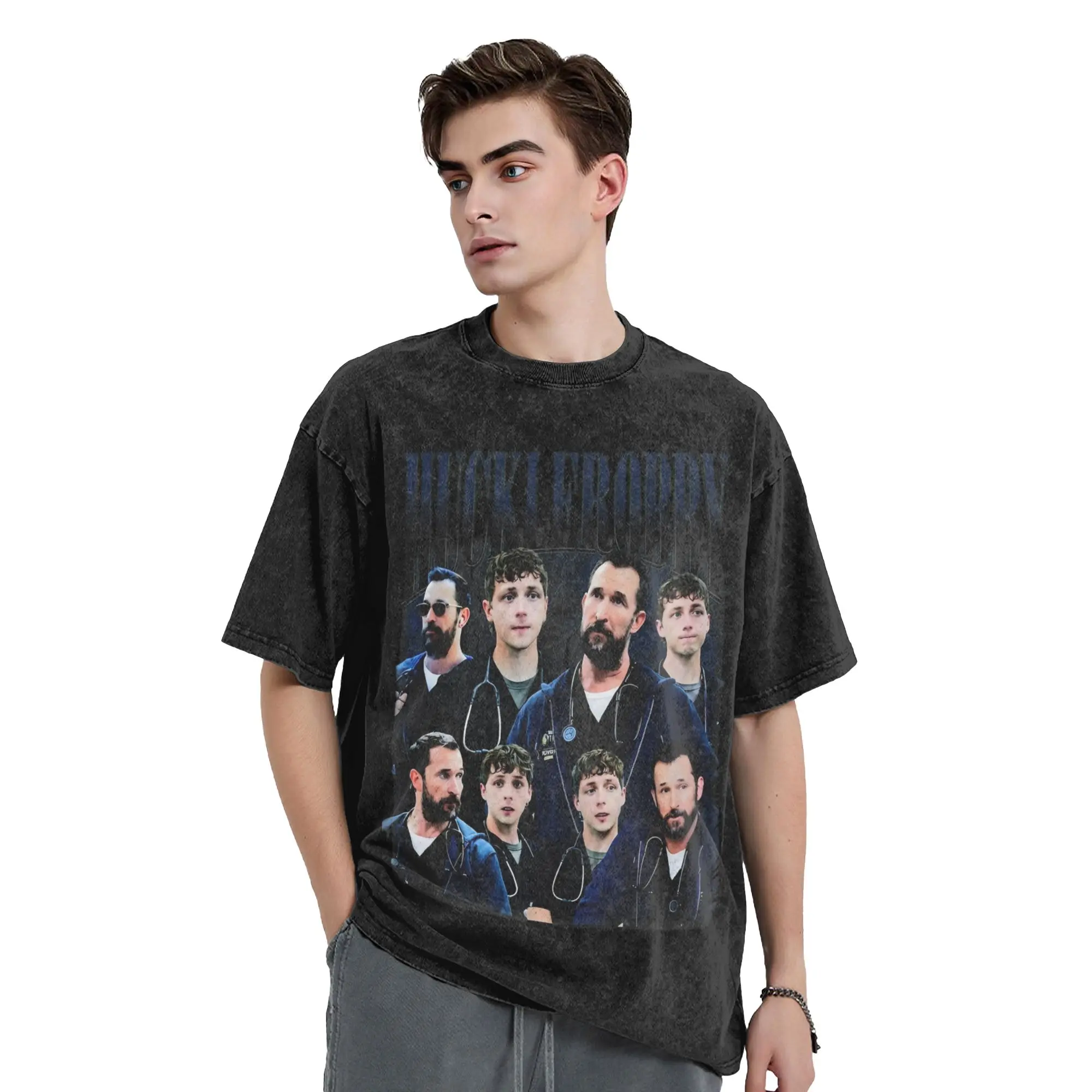 Washed T Shirts Hucklerobby The Pitt Hip Hop Novelty T-Shirts Harajuku  Streetwear 100% Cotton Summer Tops Tees for Men Women
