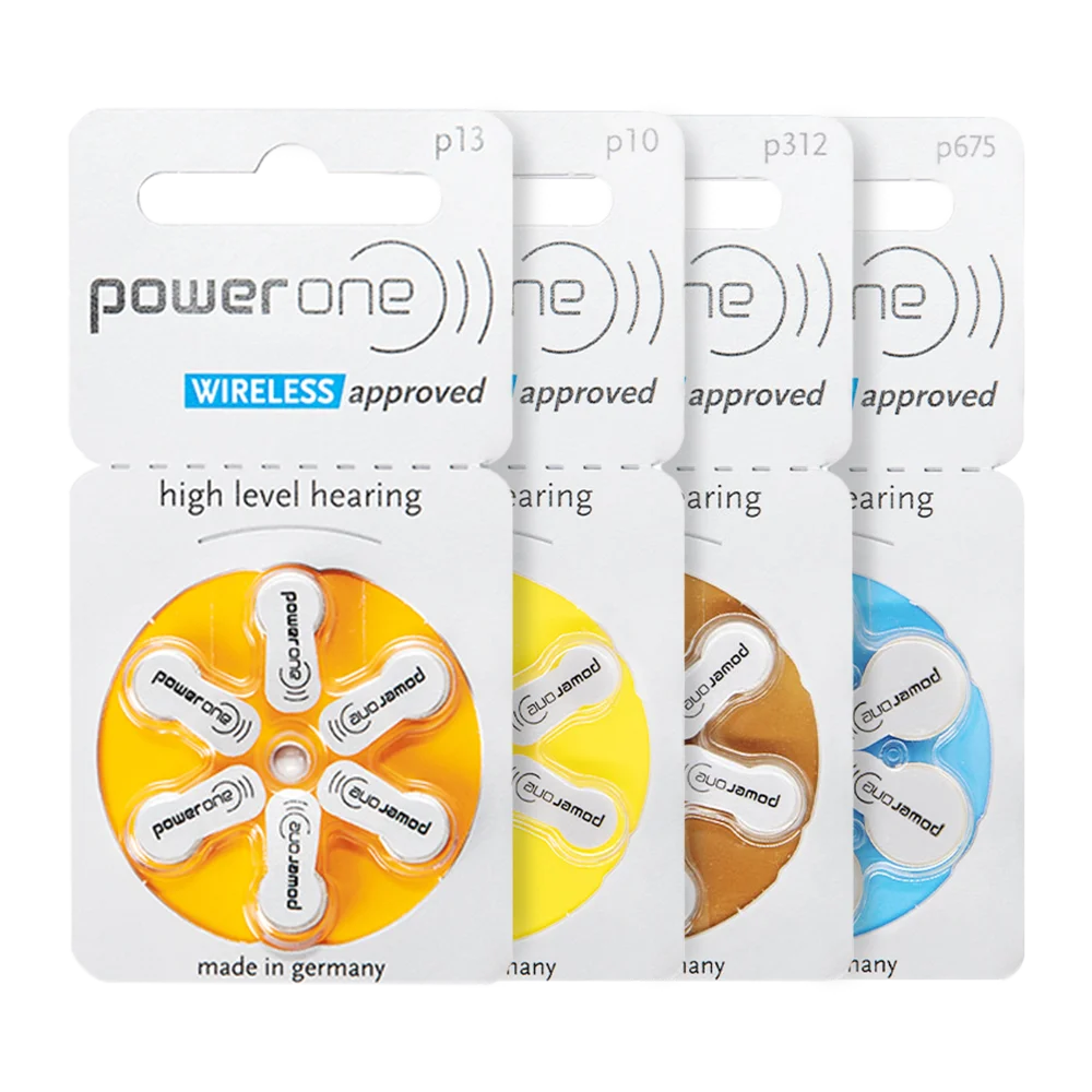 Hearing Aid Batteries 60PCS / 10 Cards Powerone 1.45V A312 10 A13 675 Zinc Air Battery For BTE RIC Hearing Aids Accessories 2023