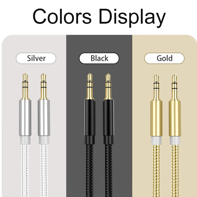 JBL 헤드폰용 AUX 오디오 케이블, 잭 스피커 케이블, 삼성 샤오미 레드미 5 플러스 원플러스 MP3 AUX 코드, 3.5mm ~ 3.5mm, 3.5mm