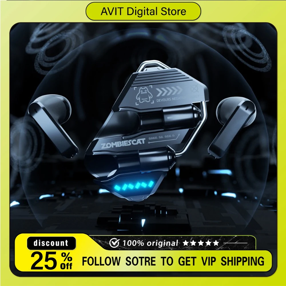 

Беспроводные Bluetooth-наушники ZOMBIESCAT QCWS-B21: легкие, с функцией AI-перевода/диалога, удобные в использовании, для AI/киберспорта