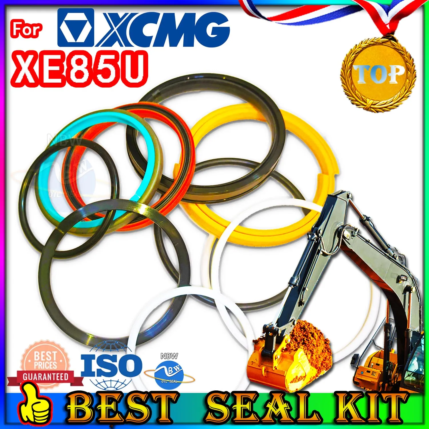 

For XCMG XE85U Oil Seal Repair Kit Boom Arm Bucket Excavator Hydraulic Cylinder Pump Digger Clamshell Shovel Adjust Swing Gear