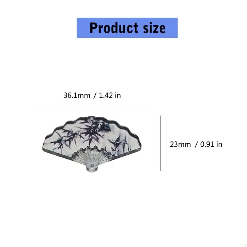 C71C 50 ชิ้นมีเสน่ห์พัดลมไม้ไผ่สไตล์จีนสำหรับเครื่องประดับทำเสบียงกิ๊บ DIY