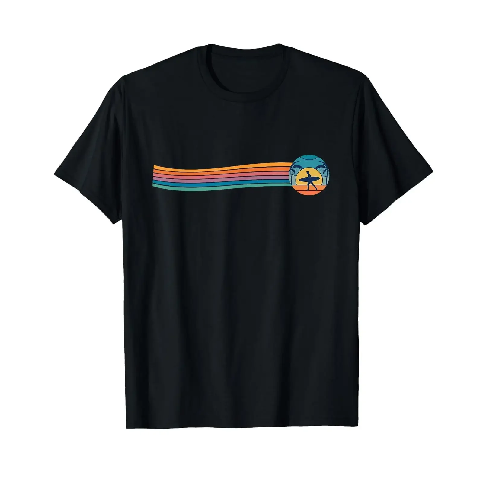 Surfbrett Surf Surfer Surfer Retro Vintage T-Shirt Vintage Washed Herren Grafik Vielseitig Bequem Weich Stilvoll Unisex