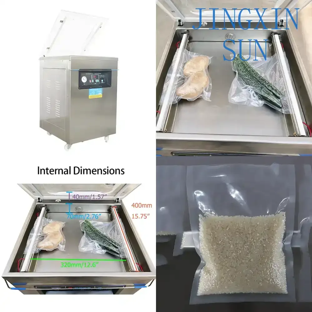 DZ 400 Single Chamber Industrial Vacuum Packing Machine for Food Packaging Vacuum Sealer for Meat Cheese Snacks Coffee Grains