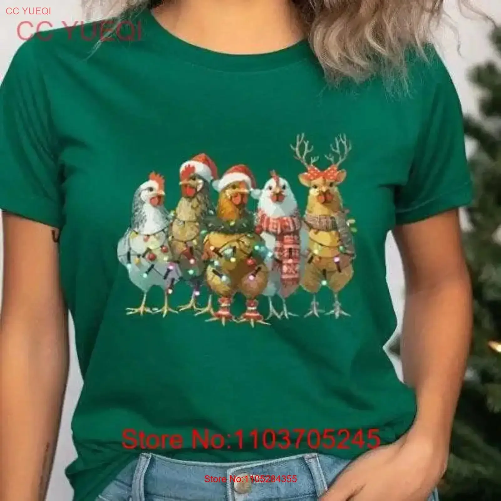 Chickens for Christmas Homestead Drinks with Santa Bella Canvas Crew Neck T Shirt DTF 50081 vintage Washed fashion Stretched