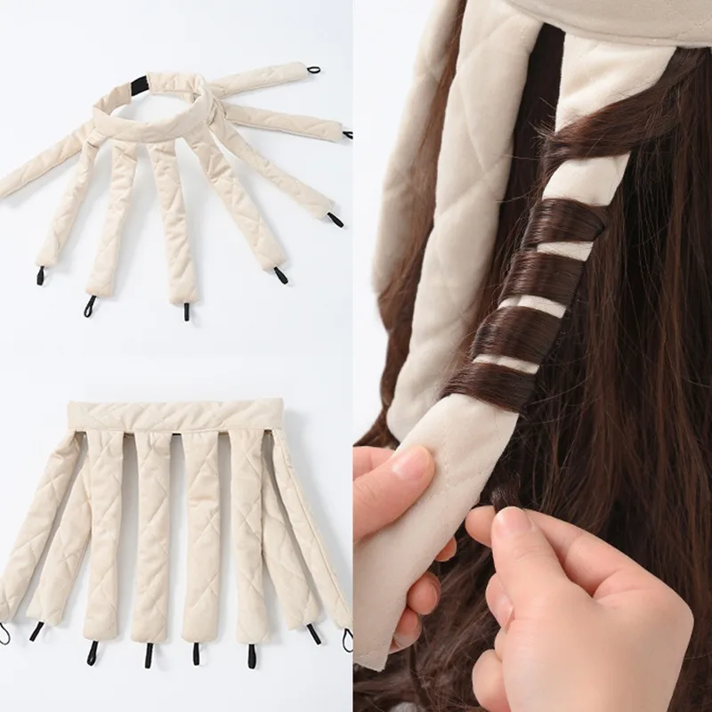 

Heatless Hair Curler Headband 8 Claws Soft Satin No Heat Curling Set Overnight Curls for Women Girls Adjustable Sleep-Friendly