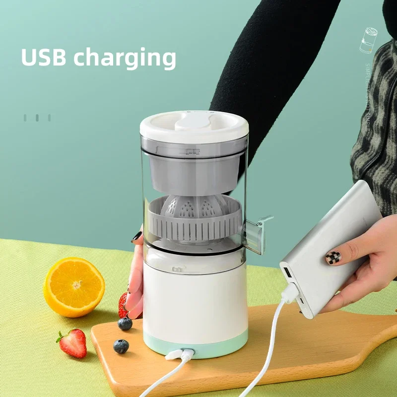 

Беспроводная USB-заряжаемая электрическая соковыжималка - автоматический измельчитель цитрусовых, лимонов и апельсинов, блендер для дома, кухни и путешествий
