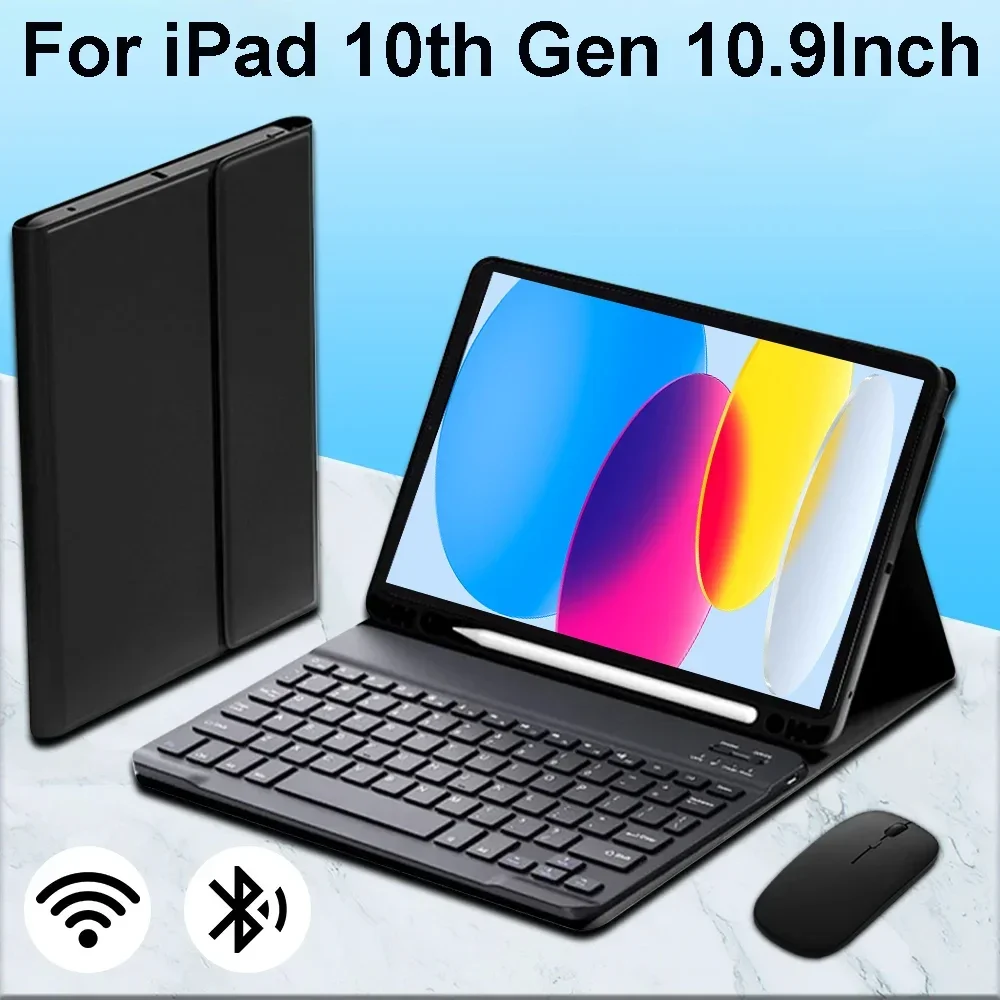 

Чехол для iPad 10-го поколения 10,9 дюймов A2696 A2757 A2777 2022 Чехол-клавиатура для iPad 10 2022 Чехлы для Bluetooth-клавиатуры Funda