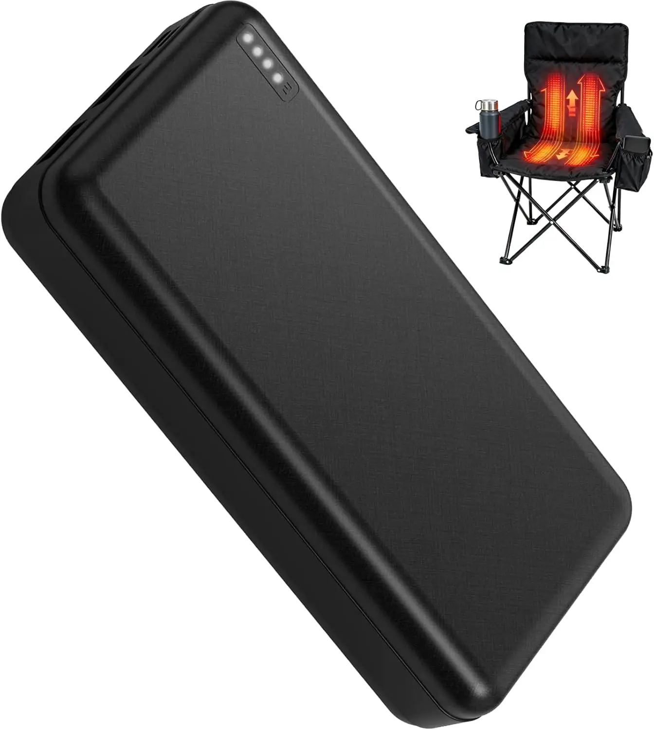 

10000mAh Portable Power Bank for Heated Camping Chair, Blanket, and USB Devices - Black