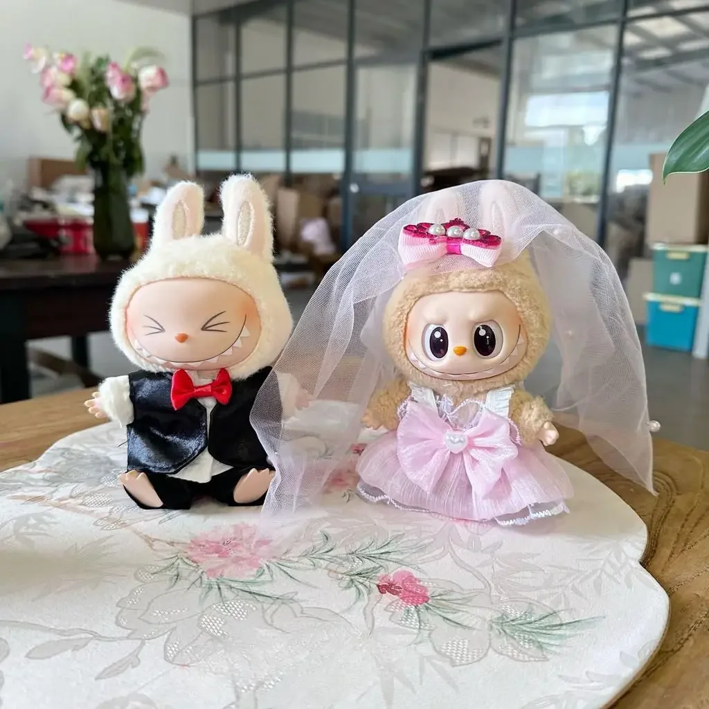 17cm Mini Plush Doll'S Clothes Outfit Accessories For Korea Kpop Exo Labubu Idol V1 V2 Wedding suit wedding dress Clothing Gift