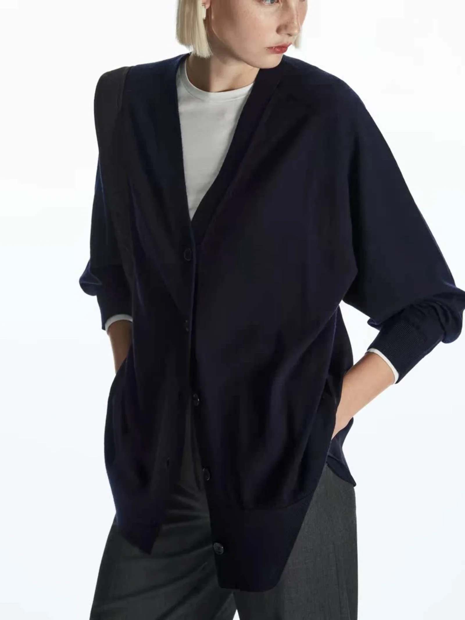 

Ethereal costume 2025 cos spring new style of Ladies' Casual style patchwork shoulder sleeve cardigan