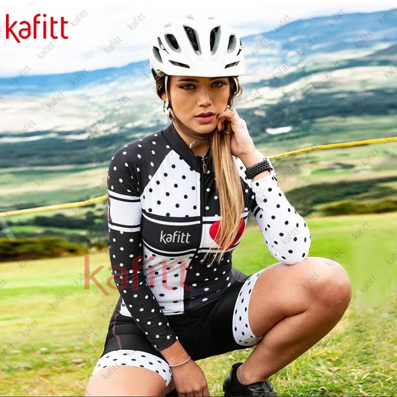 بدلة كافيت برو للنساء ، بدلة ركوب الدراجات طويلة الأكمام ، الخريف والشتاء