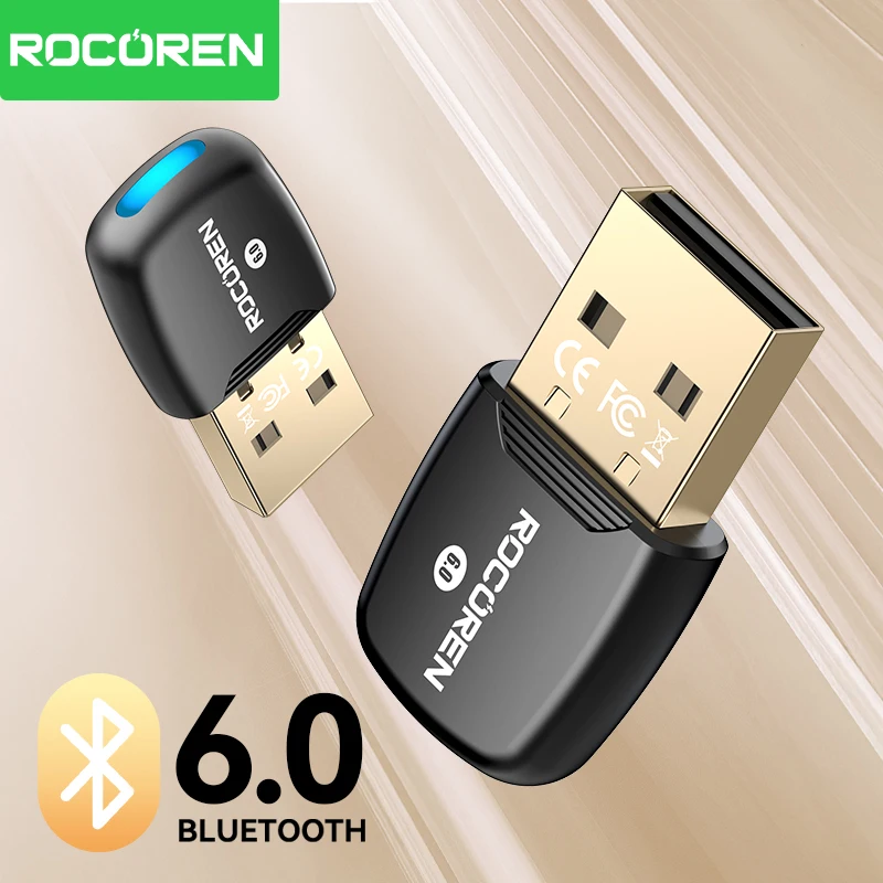 yZ[zRocoren USB Bluetooth A_v^[ Bluetooth 6.0 hO PC Windows 11/10/8.1 p Bluetooth V[o[ & gX~b^[ L[{[h/}EXp
