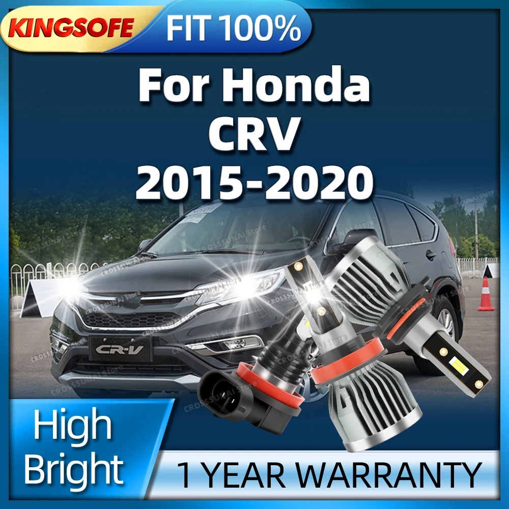 2/6Pcs Tubes LED Headlight Bulbs Powerful 30000LM Car Fog Lights For Honda CRV 2015 2016 2017 2018 2019 2020