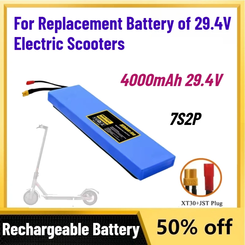 

High-Quality New 4000mAh 29.4V 18650 7S2P Li-ion Rechargeable Battery Pack for Replacement Battery of 29.4V Electric Scooters
