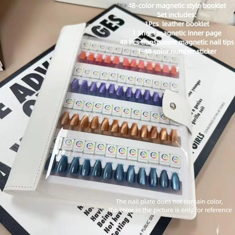 48/96/144/192 Colors Magnetic Tips Nail Art Swatch Book Manicure Color Test Storage Book Large Acrylic Works Display Color Card▪ image 3