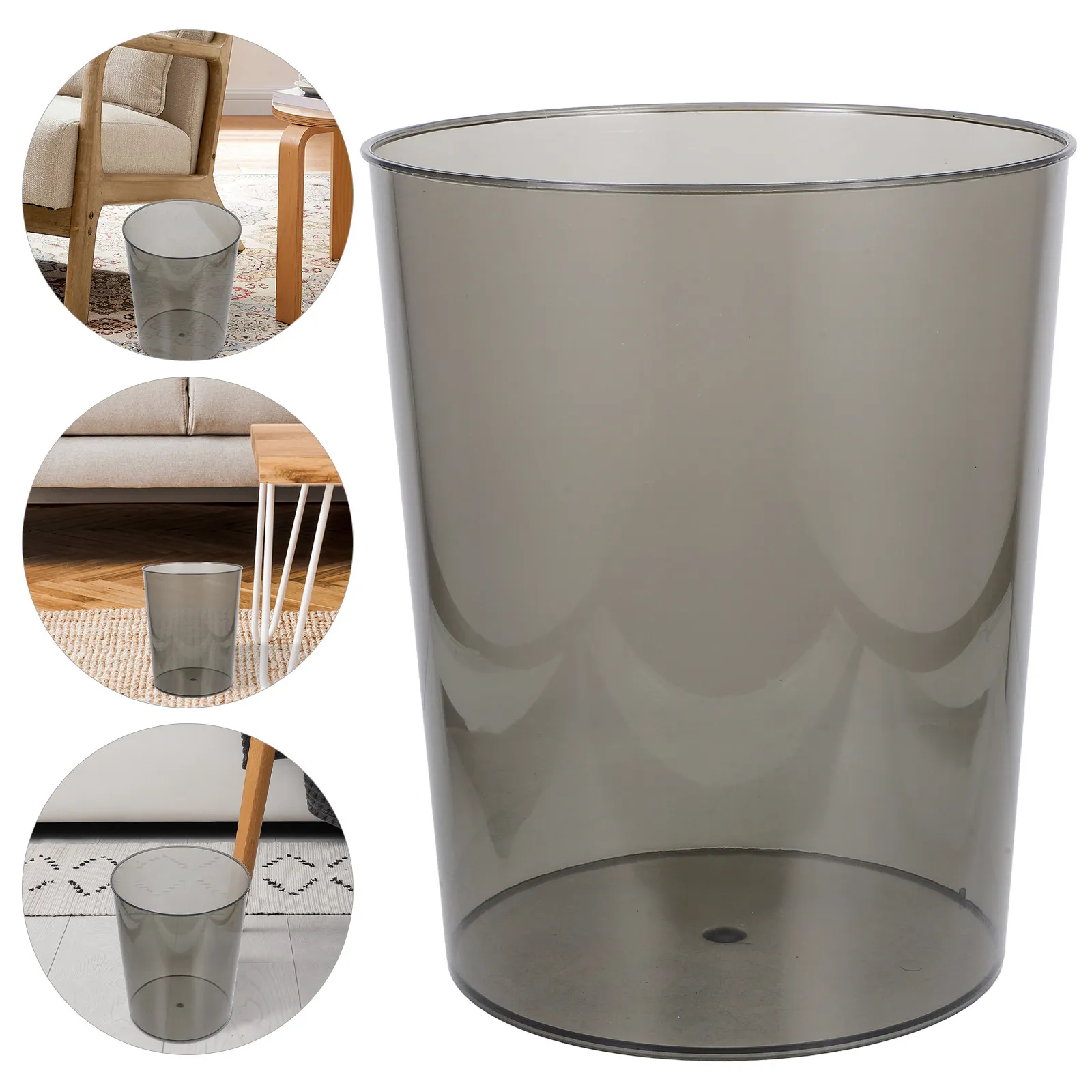 

2 шт. прозрачных пластиковых мусорных баков большой вместимости, простой дизайн, для дома, офиса, спальни, кухни, многоразовые, легко моются, для отходов