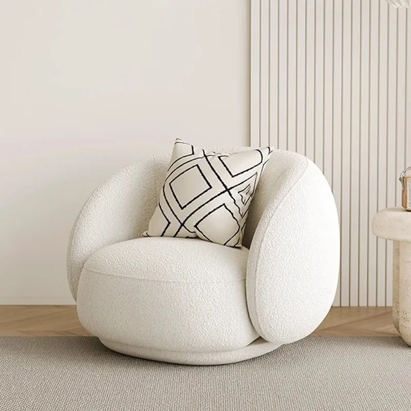 Cute Fluffy Living Room Chair Elastic White Floor Single Living Room Chair Back Support Meubles De Salon Home Furniture