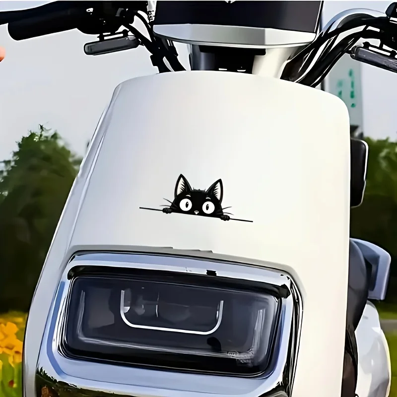 Cute Vinyl Sticker for Car Windows, Body Panels, Truck Bumpers, SUV Rear Windows Naughty Probe Black Cat Car Decorative Decal