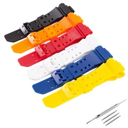 16mm resin watch band Compatible for Casio GA400 GBA401 silicone strap sports waterproof  belt buckle men's watch accessories