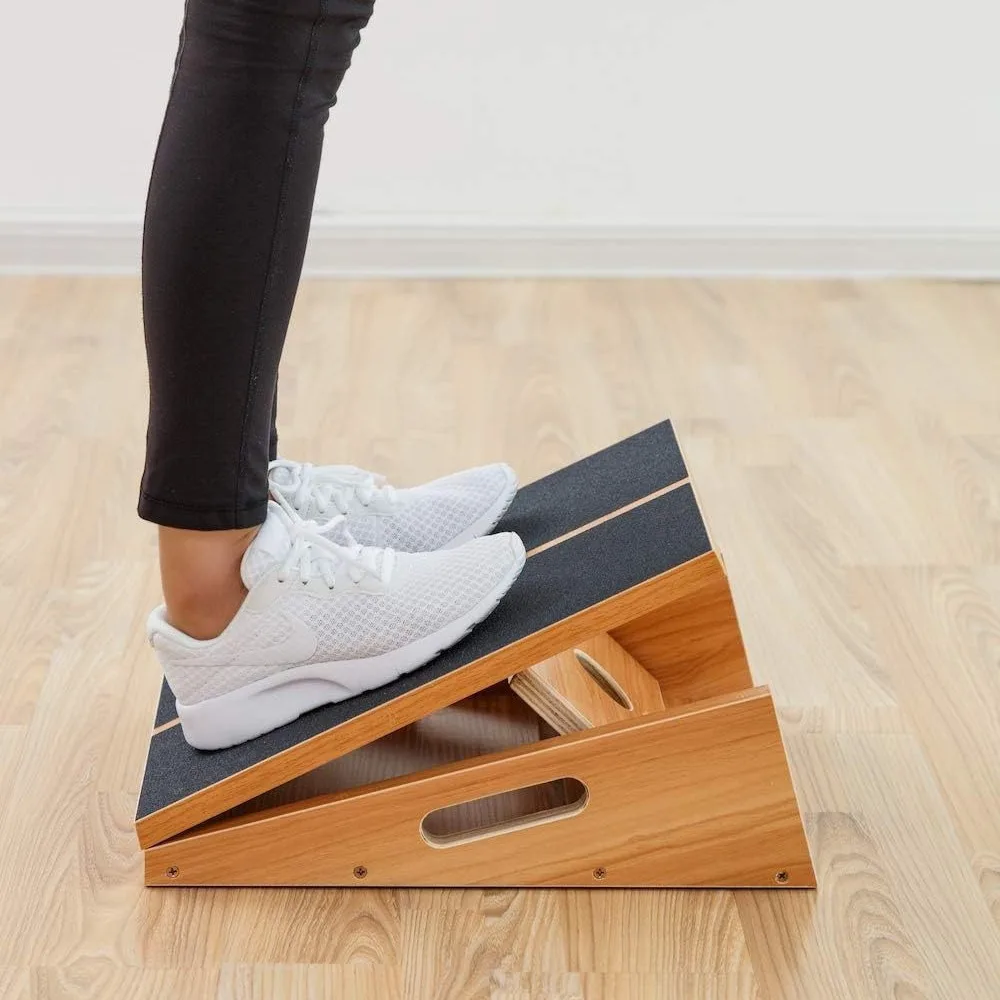 Portable Non-slip Slant Board Adjustable Professional Wooden Stretching Board Calf Stretch Wedge Exercise Equipment