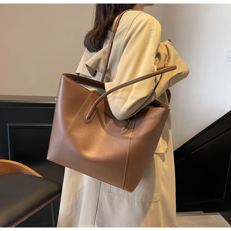 

New Women Handbag Ladies Single Shoulder Bag Large-capacity Commuting Messenger Tote Bags Fashion Solid High Quality Hand Bolsas