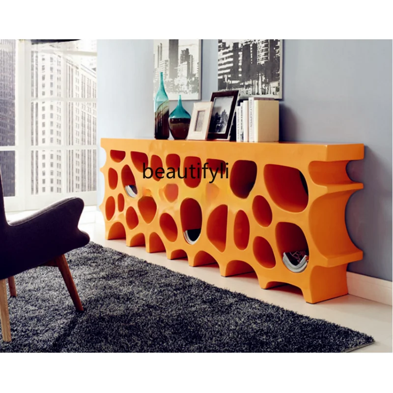 Creative Frp Bookshelf Living Room Subareas Screens Hollow Multi-Hole Shelf Art Booth Modern Shaped Hallway Table furniture