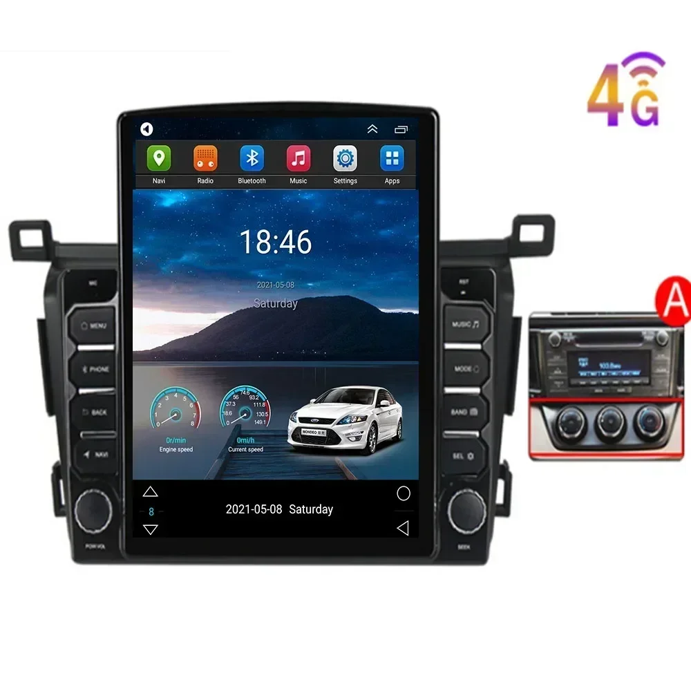 For Tesla Style 2Din Android13 Car Radio For TOYOTA RAV4 2013 -2035 Multimedia Video Player GPS Stereo Carplay DSP RDS Camer