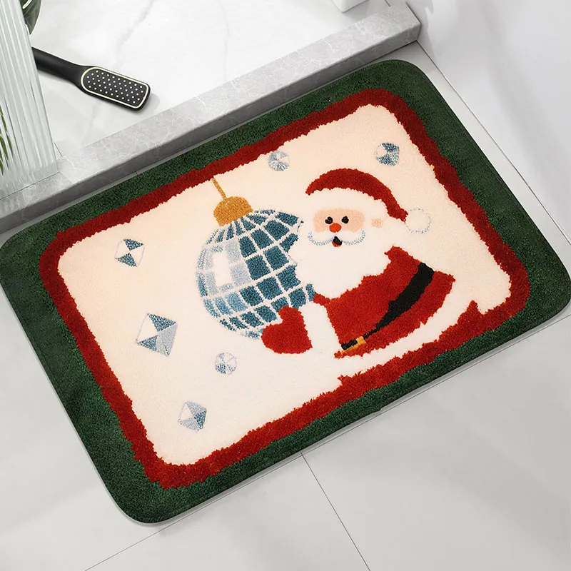 Fußmatten mit Weihnachtsmotiv, saugfähige Fußmatten für zu Hause, Heimdekorationsmatten, Schlafzimmertürmatten, weich und bequem