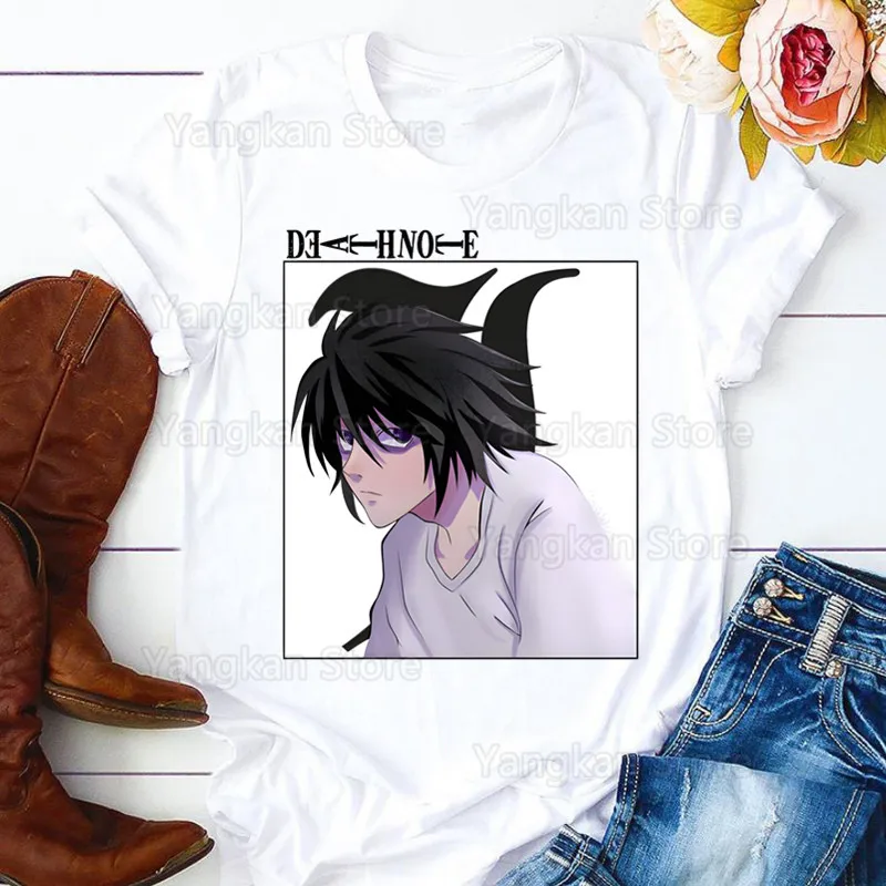 Kira Ryuk Death Note Damen T-Shirt Damen Casual O-Kragen Shirt Kurzarm Damen T-Shirt Grafik