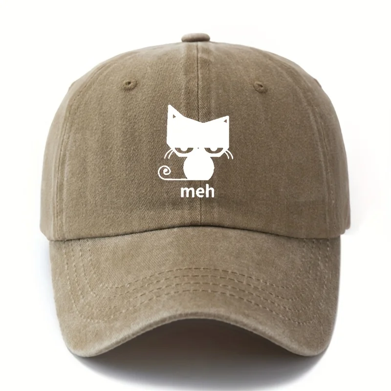 Bedruckte Cartoon-Katzen-Baseballkappe für Männer und Frauen, modischer Sonnenschutz im Freien, leichter Sonnenhut, LKW-Fahrerhut
