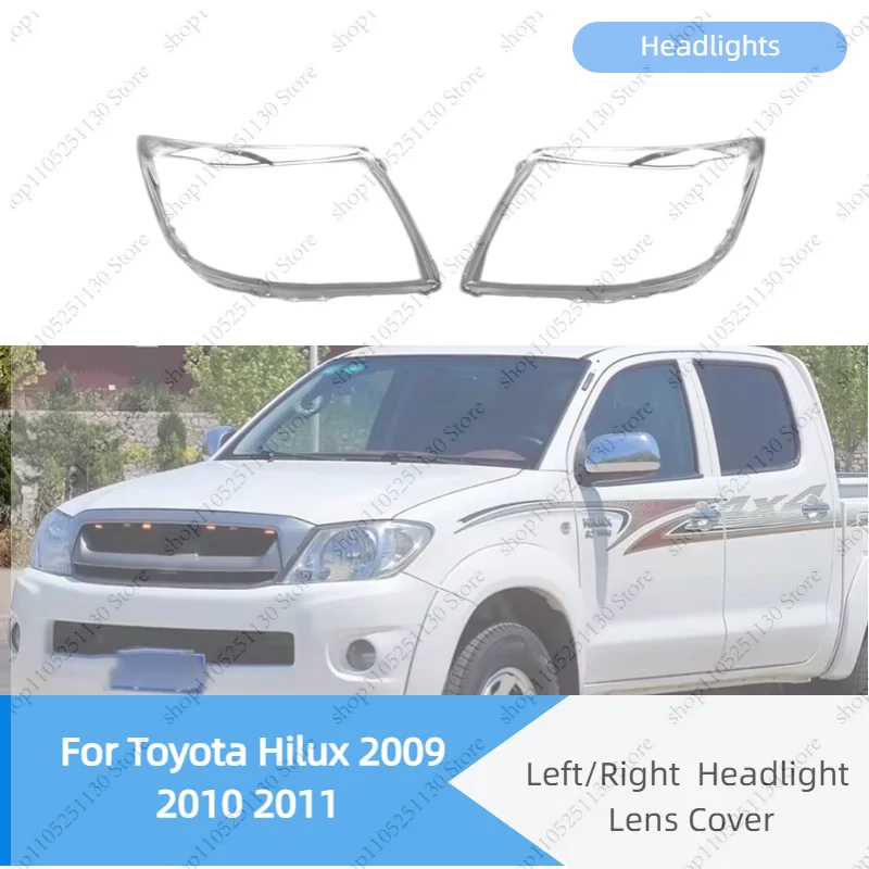 For Toyota Hilux 2009 2010 2011 Light Cover Headlamp Shade Car Front Headlight Lens Cover Light Shell Lampshade Auto Accessories