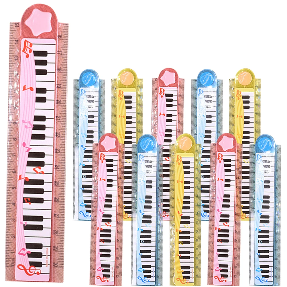 

Piano Foldable 30cm Children Daily Student Reusable Straight Kids Ruler Portable School Accessory Cartoon Thin Light Plastic
