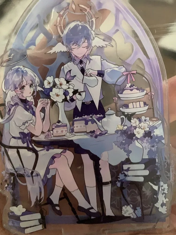 

Hot Honkai: Star Rail Sunday Robin Afternoon Tea Double Insertion Acrylic Figure Stand Model Plate Desk Decor Standing Ornaments