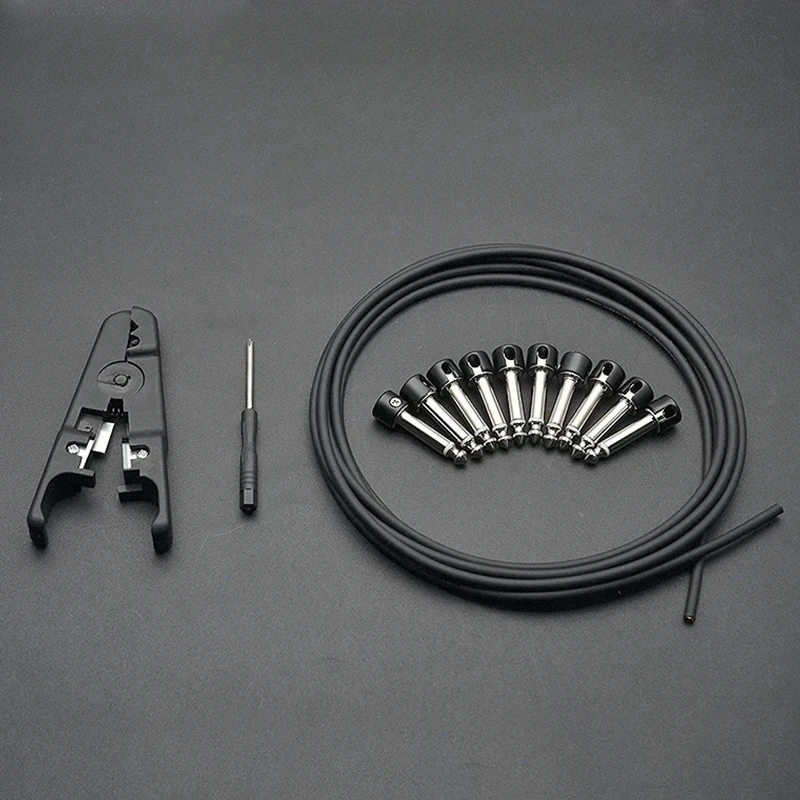 

10 Solderless Cable Kits Connections Design Guitar Cable DIY Guitar Pedal Patch Kit Black Cap Jack 3M Cable