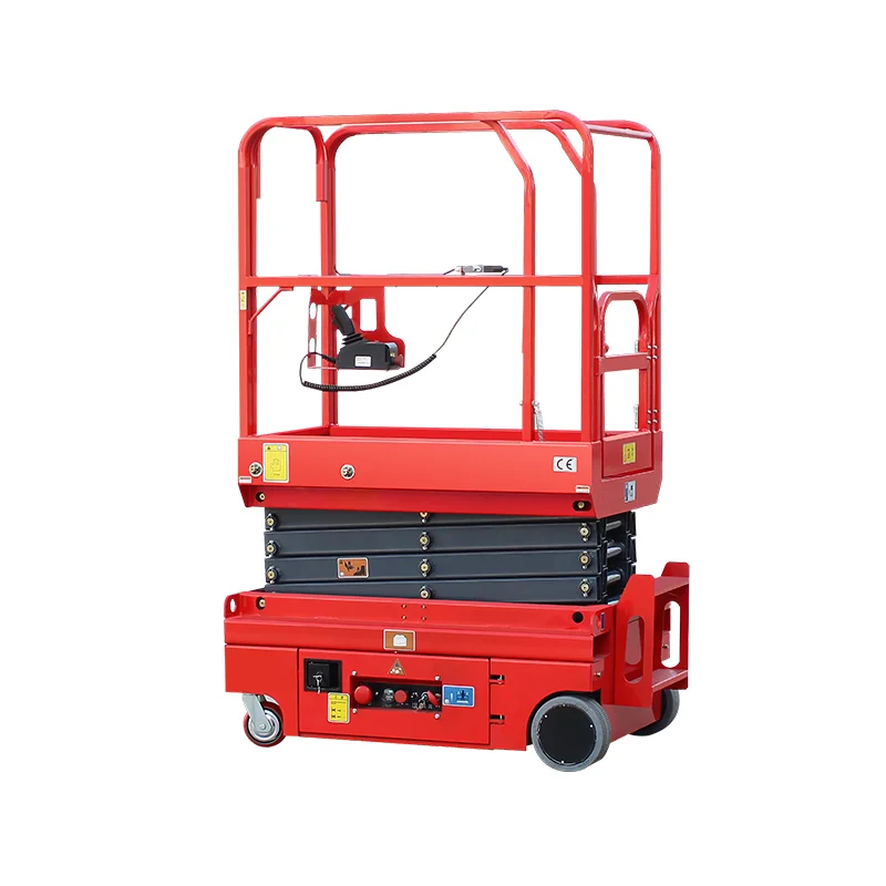 Compact Storage Electric Mobile Lift Table Battery Hydraulic Scissor Cart Small Warehouse Limited Space Aerial Equipment