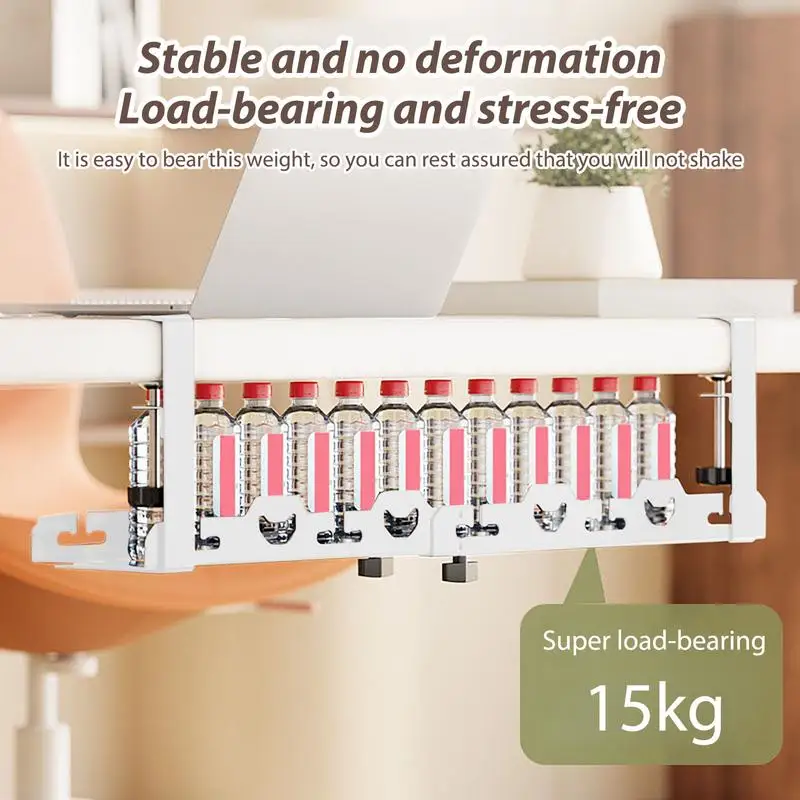 Under Desk Cable Storage Rack Management Tray Desk Socket Holder Wire Cord Power Strip Adapter Wire Organizer Shelf