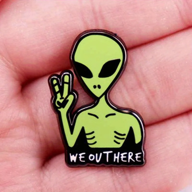 We Ovthere Letter Enamel Alien Brooch Badge Pin Party Accessory view 3