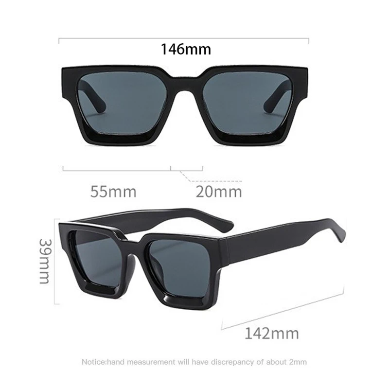 NEW Square Simplicity Sunglasses Women Men Fashion Thick Frame Brand Designer Women's Eyewear Shades Vacation Gafas de sol Glass