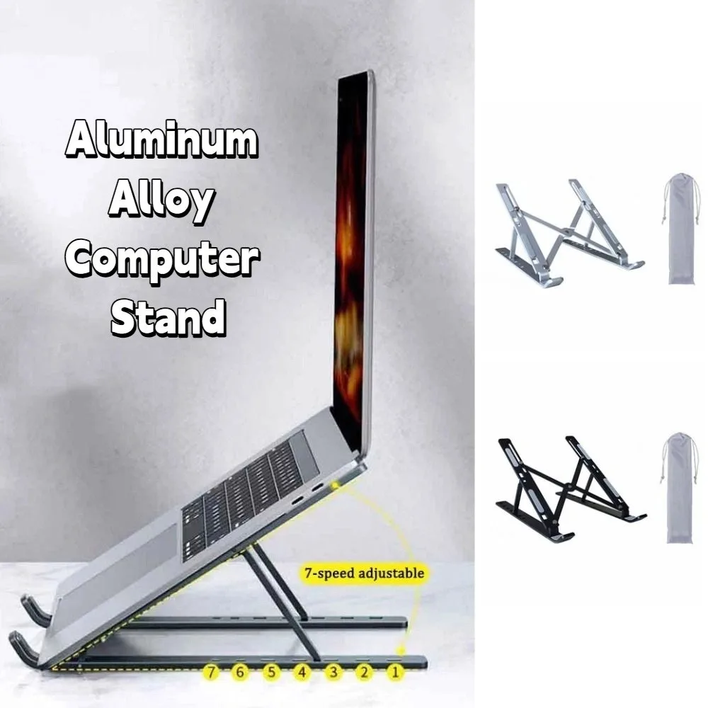 

Подставка для ноутбука из алюминиевого сплава, складной подъемный охлаждающий кронштейн для ноутбука, нескользящий подъемный охлаждающий держатель, складная подставка для ноутбука