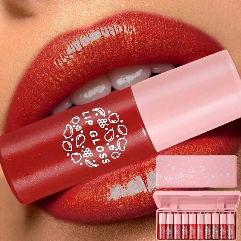 リップグロスセット光沢のあるリップグロス液体口紅リップオイルダイヤモンドリップ非粘着性保湿かわいい水ゼリースパンコールメイク